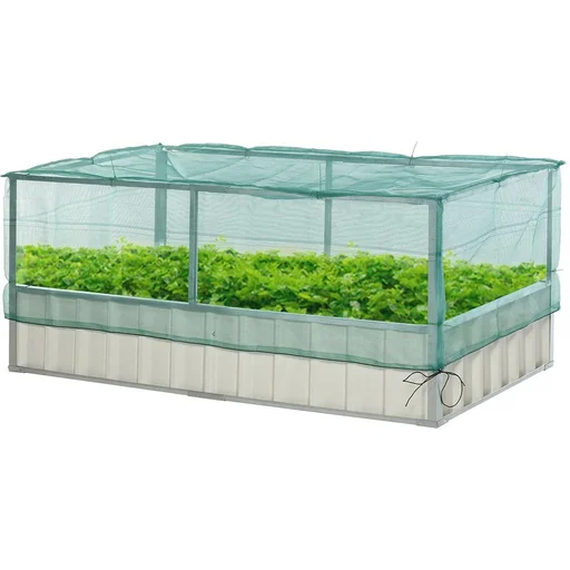 "Gartenbeet mit Netzabdeckung weiß/grün image"