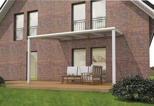 "Terrassendach Pro, weiß, 3 x 4 m - Polycarbonat weiß gestreift image"