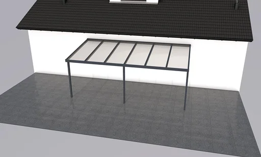 "Terrassendach Premium, anthrazit, 6110 x 3060 mm - Polycarbonat Stegplatten 16 mm, klar image"