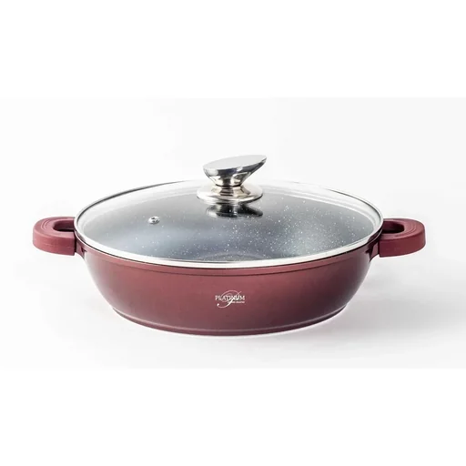 "Platin-Bräter - Antihaftbeschichtung - 24cm - Burgunderrot image"