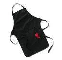 Grillschürze Schwarz mit rotem Kugelgrill