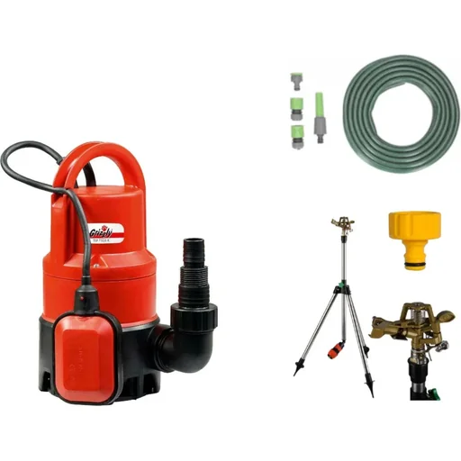 "Tauch-Schmutzwasserpumpe 15 Meter Gartenschlauch, Garten-Sprinkler, Teleskop-Rasensprenger und Wasserhahn image"