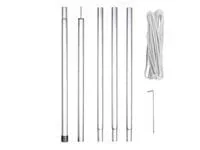 "Sonnensegel-Stangenset, 250 cm, 25 mm, Garten und Strand, Abspannseil und Heringe image"