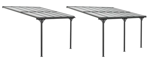 "Aluminium Terrassendach schwarz 300 x 556cm image"