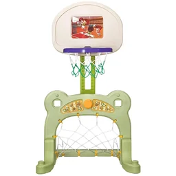 2 in 1 Fußball Basketball Basketballkorb Kinder Spielzeug Ball Grün L61 x B53 x 