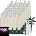 LED-Weihnachtsbaumkerzen 30er-Set mit Fernbedienung Multicolor