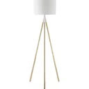 Stehlampe Wohnzimmer Tripod Stehleuchte 40W moderne Standleuchte mit E27 Fassung Metallfuß für Schlafzimmer Büro Weiß+Go