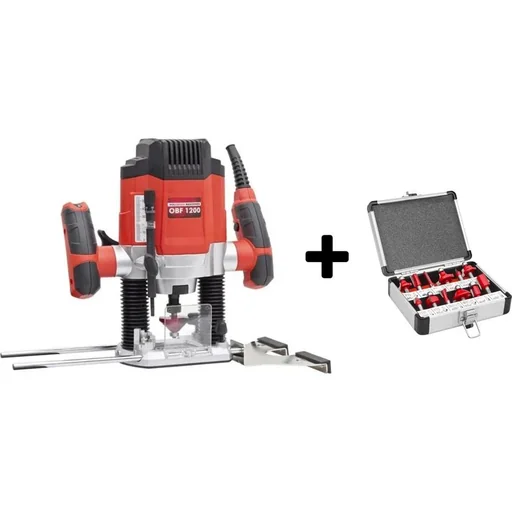 "OBF1200 Oberfräse 1200 W mit 12-teiligem Fräsersatz im Aluminiumkoffer image"