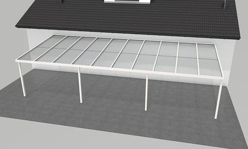 "Terrassendach Premium, weiß, 10140 x 4060 mm - Polycarbonat Stegplatten 16 mm, bronze image"