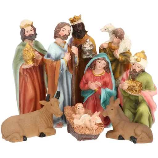 "Krippenfiguren - Weihnachtsfiguren für die Krippe - Set mit 9 Stück image"