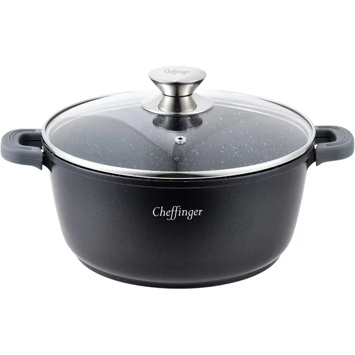 "Cheffinger Kochtopf / Tiefer Topf mit Deckel - 24cm image"