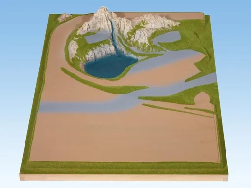 "Anbauteil links - 69 x 100 cm, ca. 16 cm hoch, Spur N, Z, koloriert und begrast, auf Holzrahmen image"
