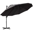Sonnenschirm Ampelschirm Doppelschirm mit Kurbel Verstellbarer Gartenschirm Sonnenschutz Metall Dunkelgrau 440 x 270 x 2