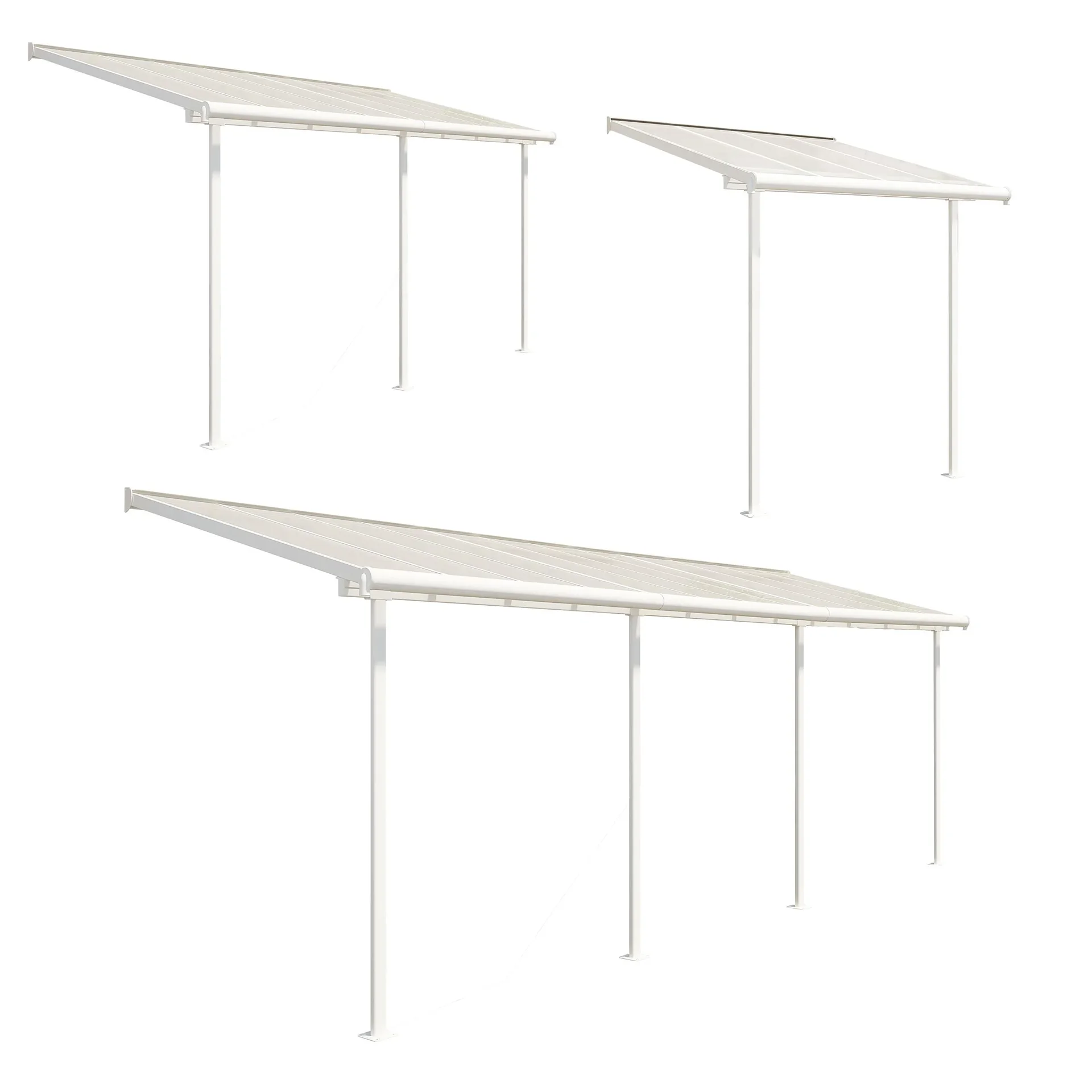 "Palram Terrassenüberdachung Sierra 670,5×228×300 cm Weiß – Aluminium mit Polycarbonat-Dach image"