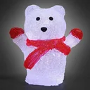 Weihnachts-Eisbär LED Figur - Batteriebetrieben - 15x11x18-5cm