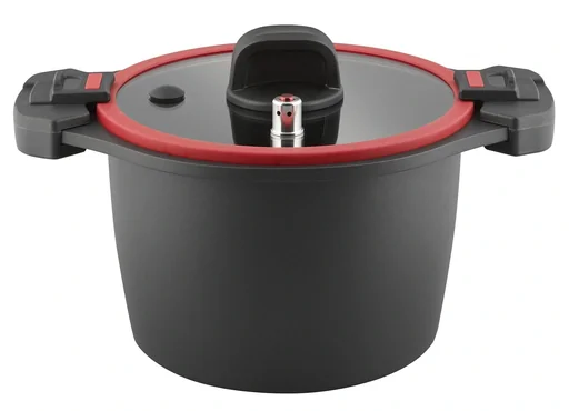 "Energiespartopf 6 Liter - Aluguss Kochtopf mit Druckausgleich-Deckel zum Sofort-Öffnen image"