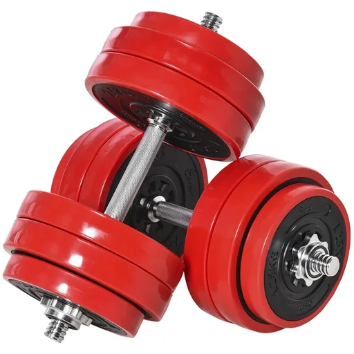 "Hantelset 20/30KGS 2-IN-1 Hanteln&Langhanteln verstellbar Gewichtheben für Zuhause Fitness Muskel Stahl PP-Kunsstoff Eis image"