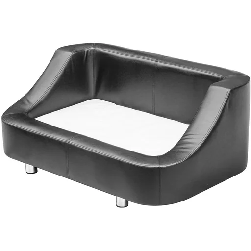 "Luxus Hundesofa Hundebett Kunstleder schwarz-weiss image"