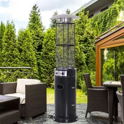 Gasheizer Gasheizstrahler Terrassenheizer Heizstrahler Heizpilz mit Rollen Umkip