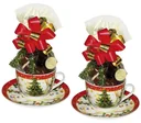 Weihnachtsgedeck "Tannenbaum" 2er Set grün