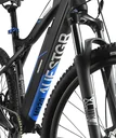 Unisex Alu MTB Hardtail E-Bike 27,5 Zoll, 9-Gang Kettenschaltung, Rahmenhöhe 48 cm, anthrazit/blau, Aufsteiger M920