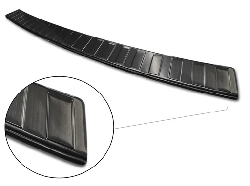 "Edelstahl Ladekantenschutz, VW Transporter T6-135,9cm,'15-'19>graphite/black, Erstausrüster Qualität, gebürstet image"