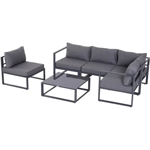 "Gartensofaset für 4 5 Personen grau image"