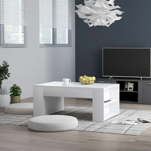 "Couchtisch 100x60x42 cm Spanplatte weiß image"
