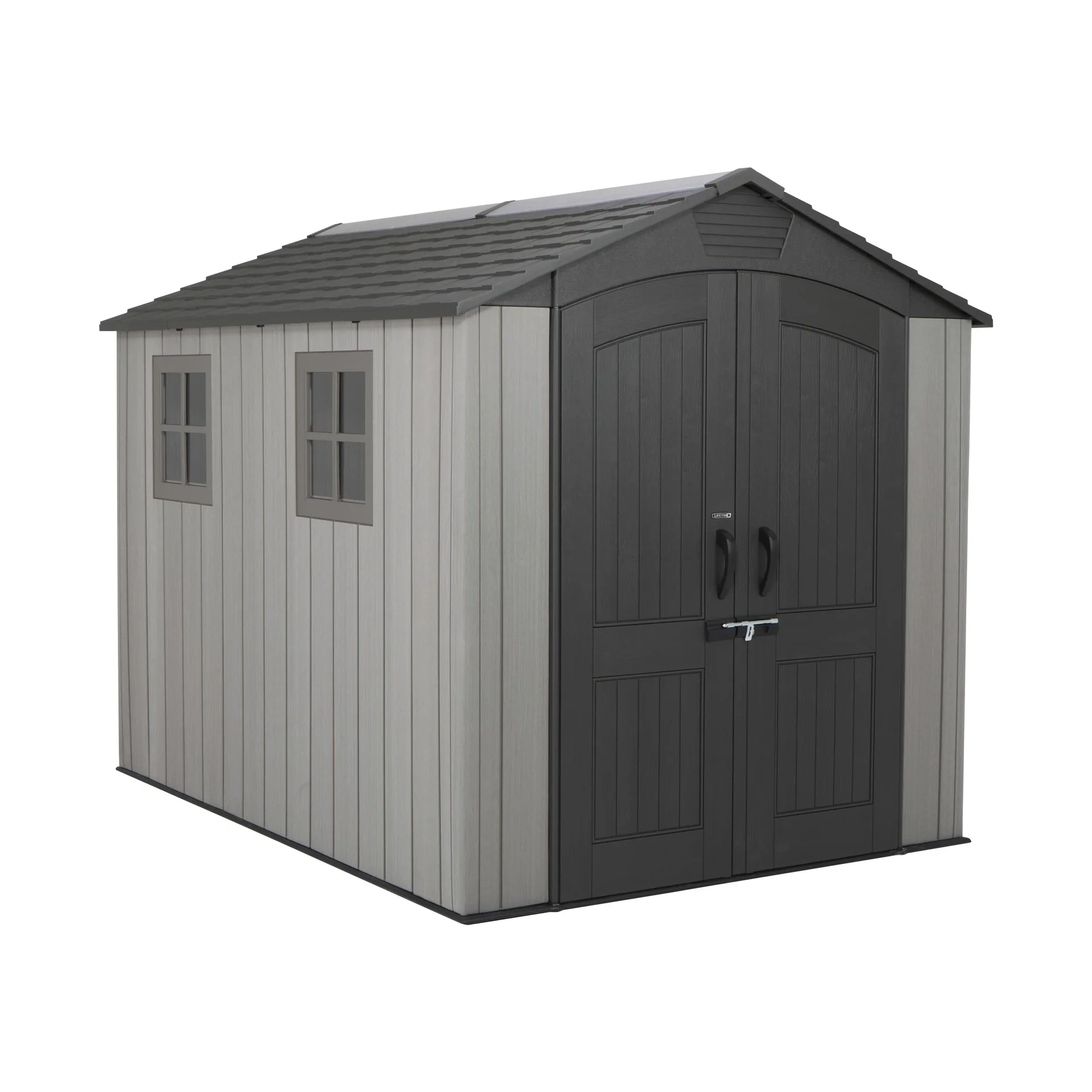 "Lifetime Gerätehaus Terra 213×356×228 cm Grau – durchgehendes Dachfenster, abschließbar image"