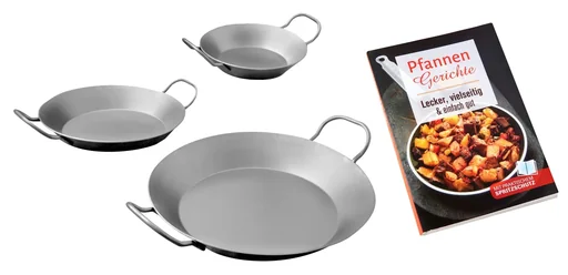 "Eisenpfanne, 3er Set + GRATIS dazu Rezeptbuch image"