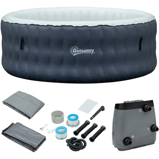 "Whirlpool Spa aufblasbar für 4 Personen Dunkelblau+Weiß 180 x 68 cm image"