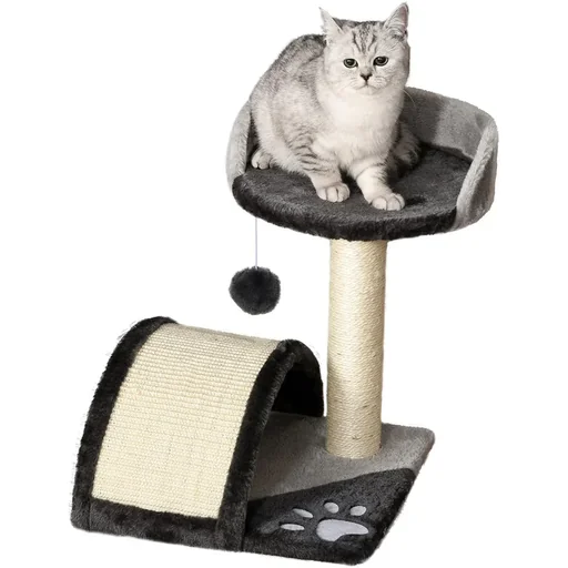 "Katzenbaum mit Plüsch beige image"