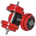 Hantelset 20/30KGS 2-IN-1 Hanteln&Langhanteln verstellbar Gewichtheben für Zuhause Fitness Muskel Rot+Schwarz 21,5 x 21,