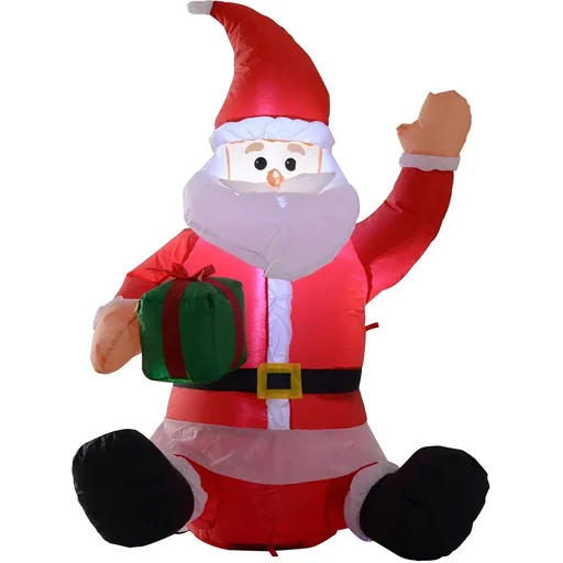 "Selbstaufblasbare Weihnachtsmann mit LED-Beleuchtung rot image"