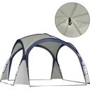 Pavillon Garten Partyzelt Festzelt Gartenzelt wetterfest Glasfaserstange+Polyester Cremeweiß + Blau 3,5x3,5x2,3m