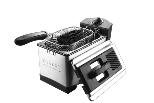 "Edelstahl Fritteuse mit Sichtfenster und Dauerfilter, 3 Liter 2000 Watt image"