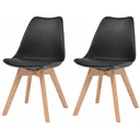 Esszimmerstühle 2-Sitzer Kunstleder schwarz
