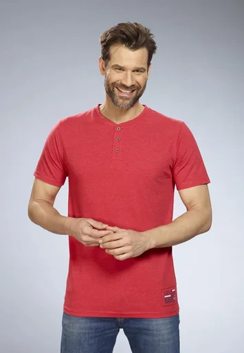 "T-Shirt mit Knopfleiste, Farbe rot, Gr.M image"
