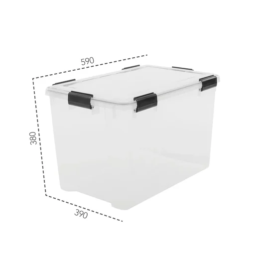 "Wasserdichte Aufbewahrungsbox, transparent, 70 Liter image"