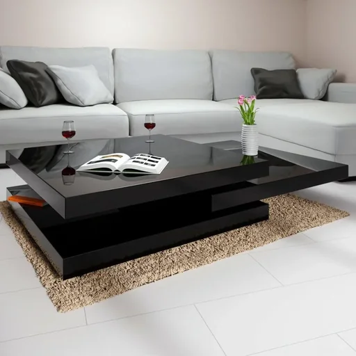 "Couchtisch New York schwarz 76x76 cm verstellbar image"