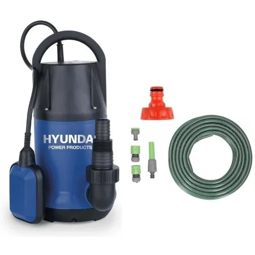 "Tauchpumpe - 250W - 6000 l/h MIT 15-Meter-Gartenschlauch inkl. Düse und Armaturen UND YATO 1"-Hahn image"