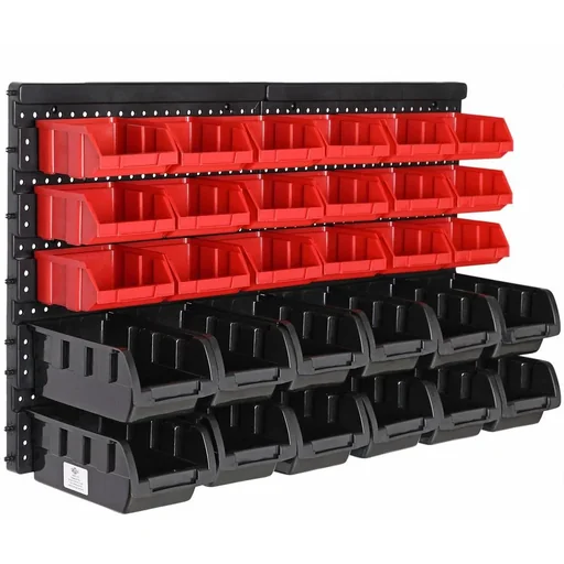"Werkzeugwand mit Stapelboxen 32 Stück - 2 Wandplatten 32x38x2 cm image"