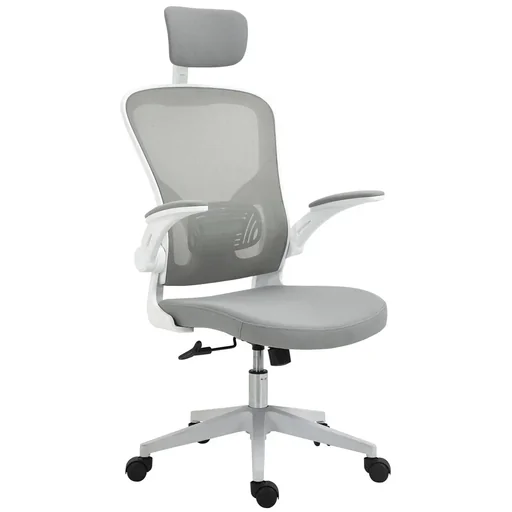 "Bürostuhl ergonomischer Shreibtischstuhl mit Wippfunktion hoher Rückenlehne Lendenwirbelstütze Kopfstütze hochklappbarem image"