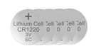 Lithium Knopfzelle CR1220, 3 Volt - 5 Stück
