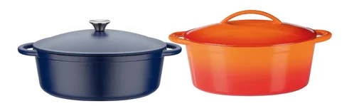"Bräter, oval, ca. 33 x 25 cm, ca. 7 l, aus Gusseisen, Orange schattiert image"