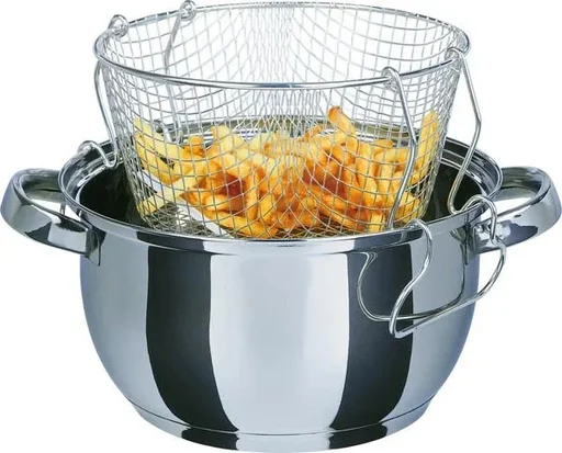 "Universeller Brat-/Kochtopf, 3-teilig, Frittierkorb + Glasdeckel image"