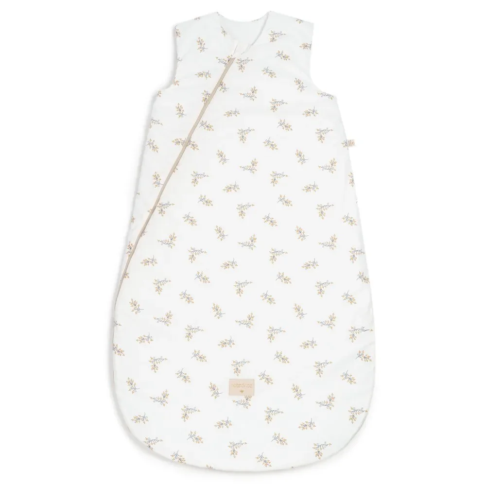 "Nobodinoz Babyschlafsack "Cocoon" Flore weiß mit Blüten, Größe: 0 - 6 Monate image"