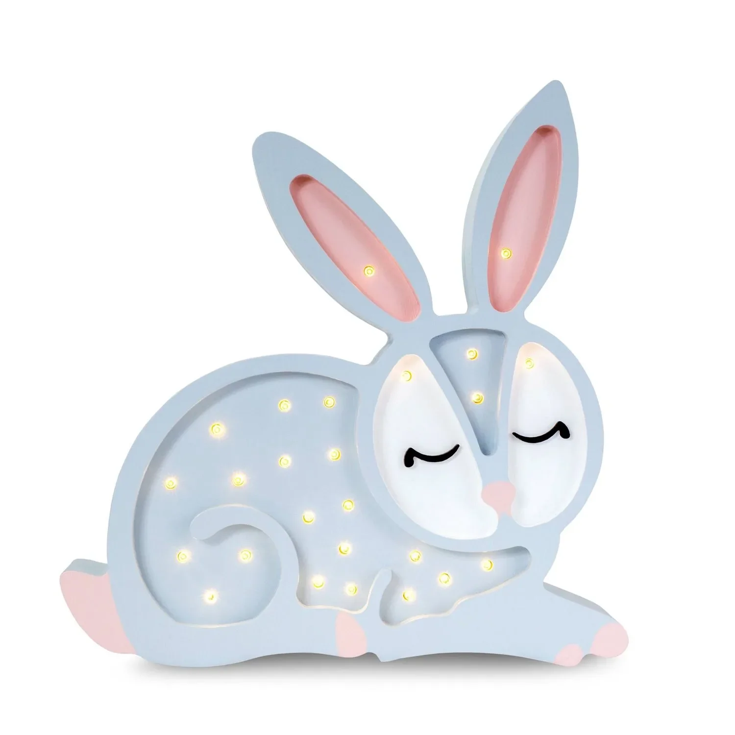 "Little Lights Nachtlicht Kinder, Nachtlampe Hase - 100% Kiefernholz natur, Farbe: hellgrau image"