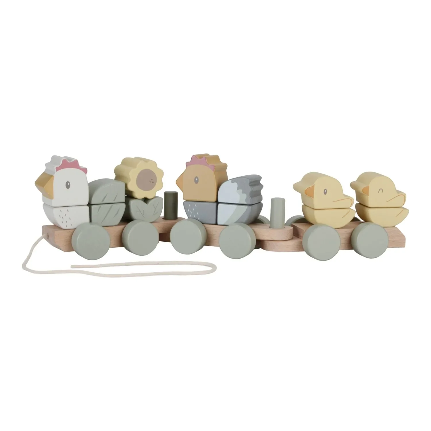 "Little Dutch Holzzug Little Farm: Steckspiel holz mit Formen & Farben - Zug mit Hühnern & Küken (ab 18 Monaten) image"