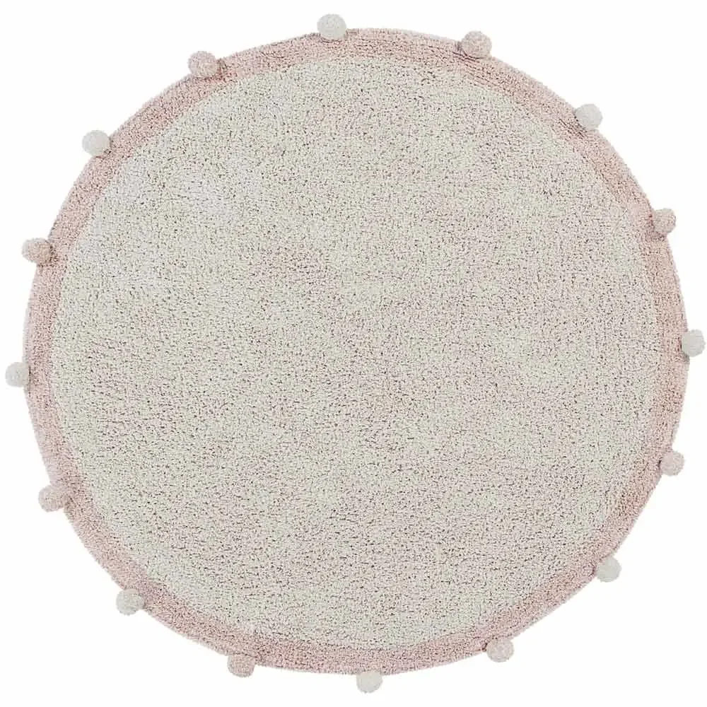 "Lorena Canals waschbarer Teppich "Bubbly Natural" rosa rund image"